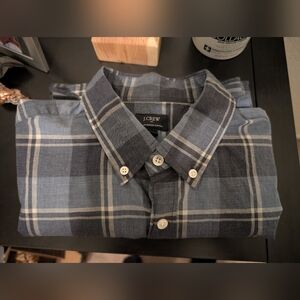 J. Crew Men's Blue Plaid Shirt